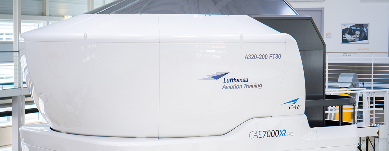 Lufthansa Aviation Training flight simulator for Airbus A320-200 in a training centre