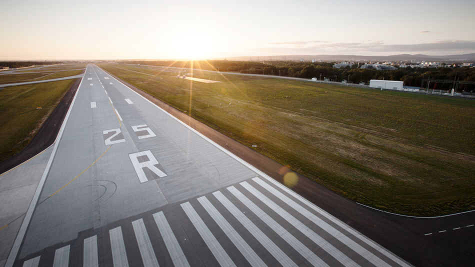 Runway of an airport from above
