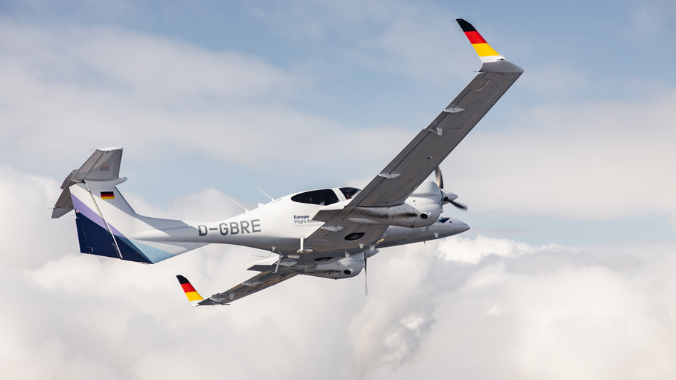European Flight Academy aircraft in the clouds